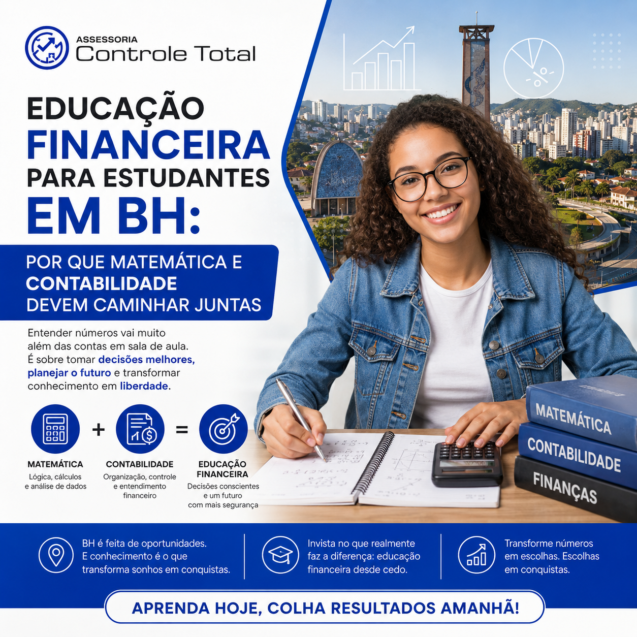 Educação financeira para estudantes em BH Por que matemática e contabilidade devem caminhar juntas